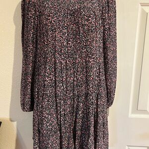 Zara Black Dress with Pink Floral Pattern